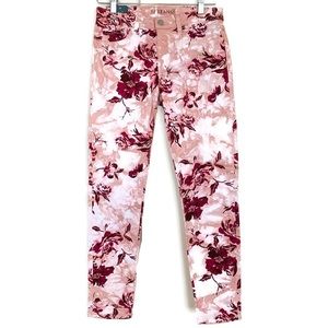 J Brand Twisted Pink Seas Skinny Capri Pants Sz 27 US 4-6